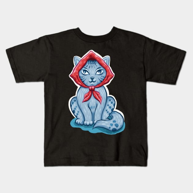 Babushcat Cute Russian Cat Pun Kids T-Shirt by zeno27